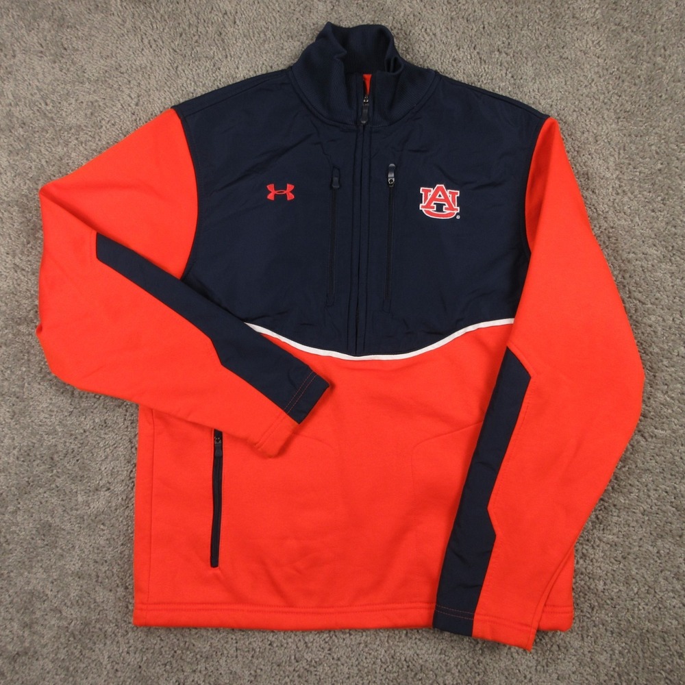 Auburn Tigers Jacket Men S Orange Blue 1/4 Zip Pullover Windbreaker Under Armour